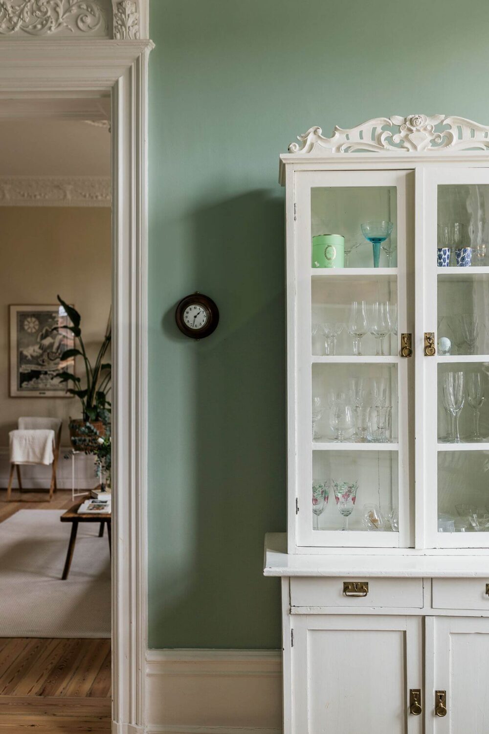 Stunning Fireplaces in a Historic Stockholm Apartment 17 mint-green-walls-kitchen-nordroom