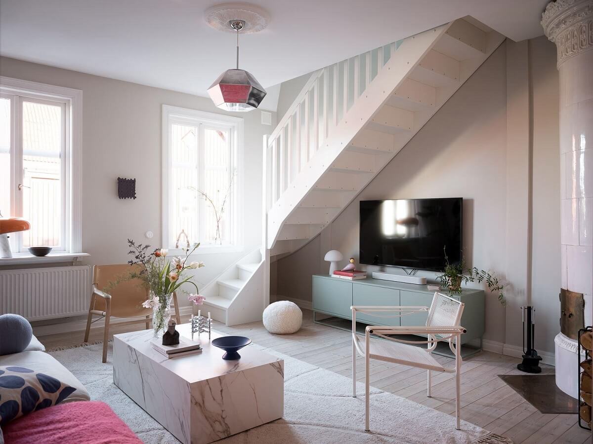 A Light-Filled Swedish Duplex is a Lovely Family Home 4 modern scandinavian living room nordroom