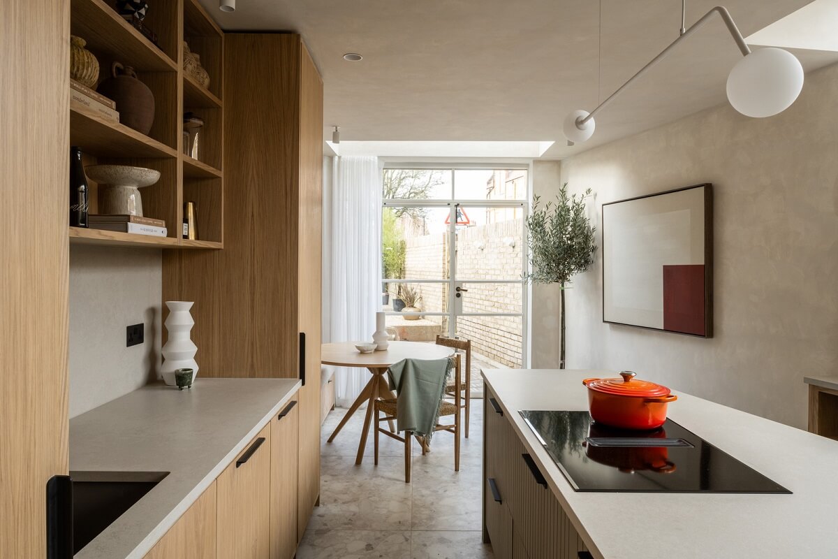 A Renovated Victorian House with Oak Features 9 oak kitchen cabinets round dining table nordroom