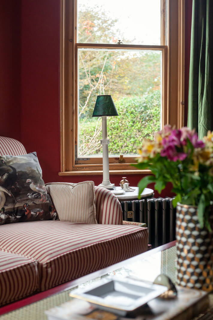 Bold Colors in a Charming Historic House in England 3 red-living-room-detail-nordroom