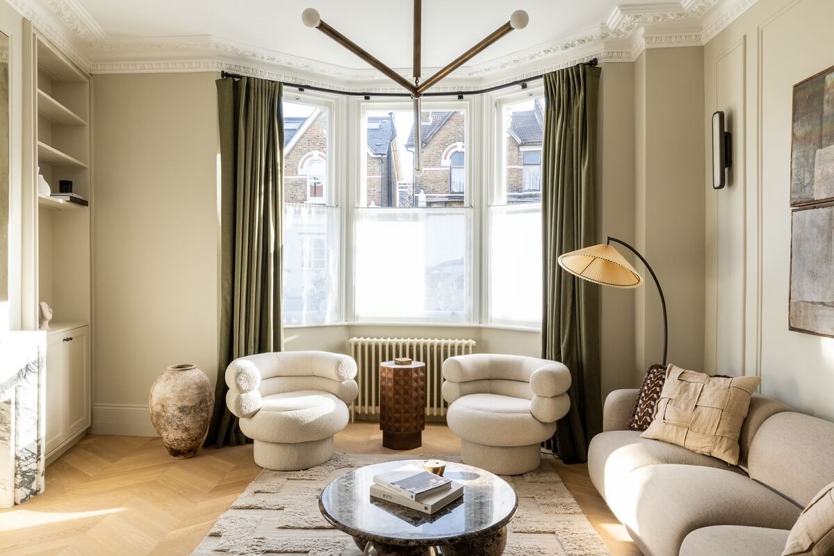 A Renovated Victorian House with Oak Features 4 serene living room with bay window