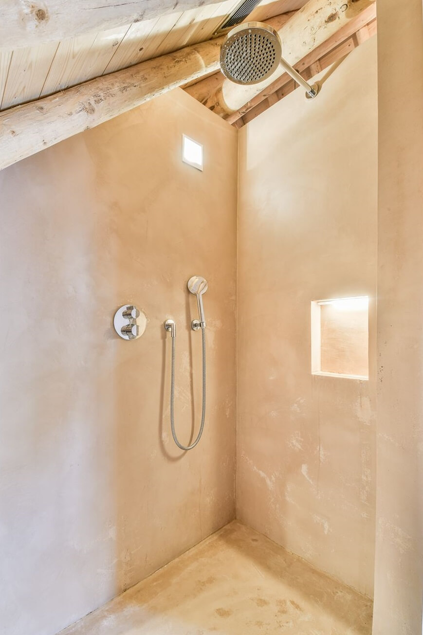 Wooden Interiors in a Historic Dutch Family Home 21 shower-bathroom-slanted-ceiling-nordroom