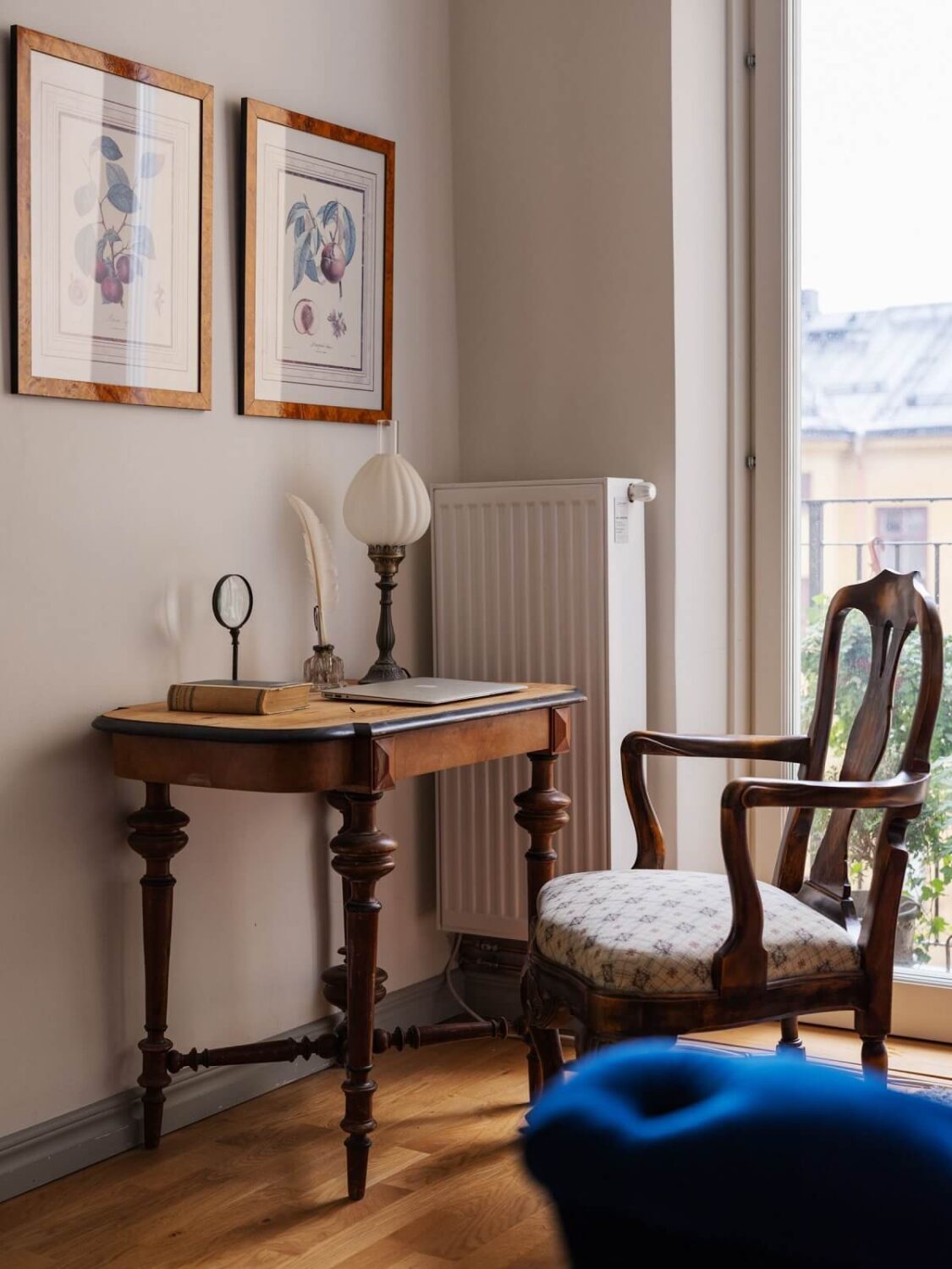 A Tiny Apartment with Antique Furniture 8 antique wooden desk