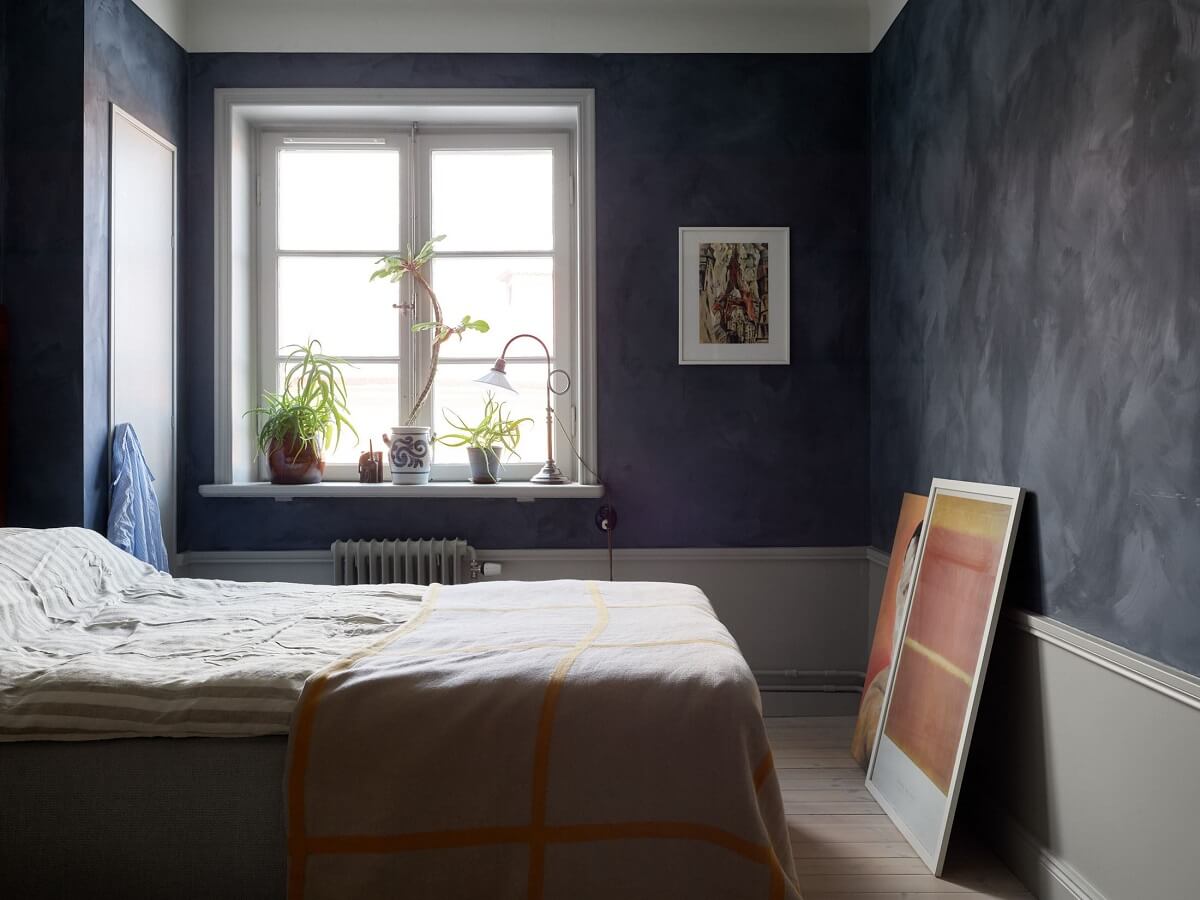Cozy Vintage Style in a Swedish 1920s Apartment 18 bedroom with blue walls