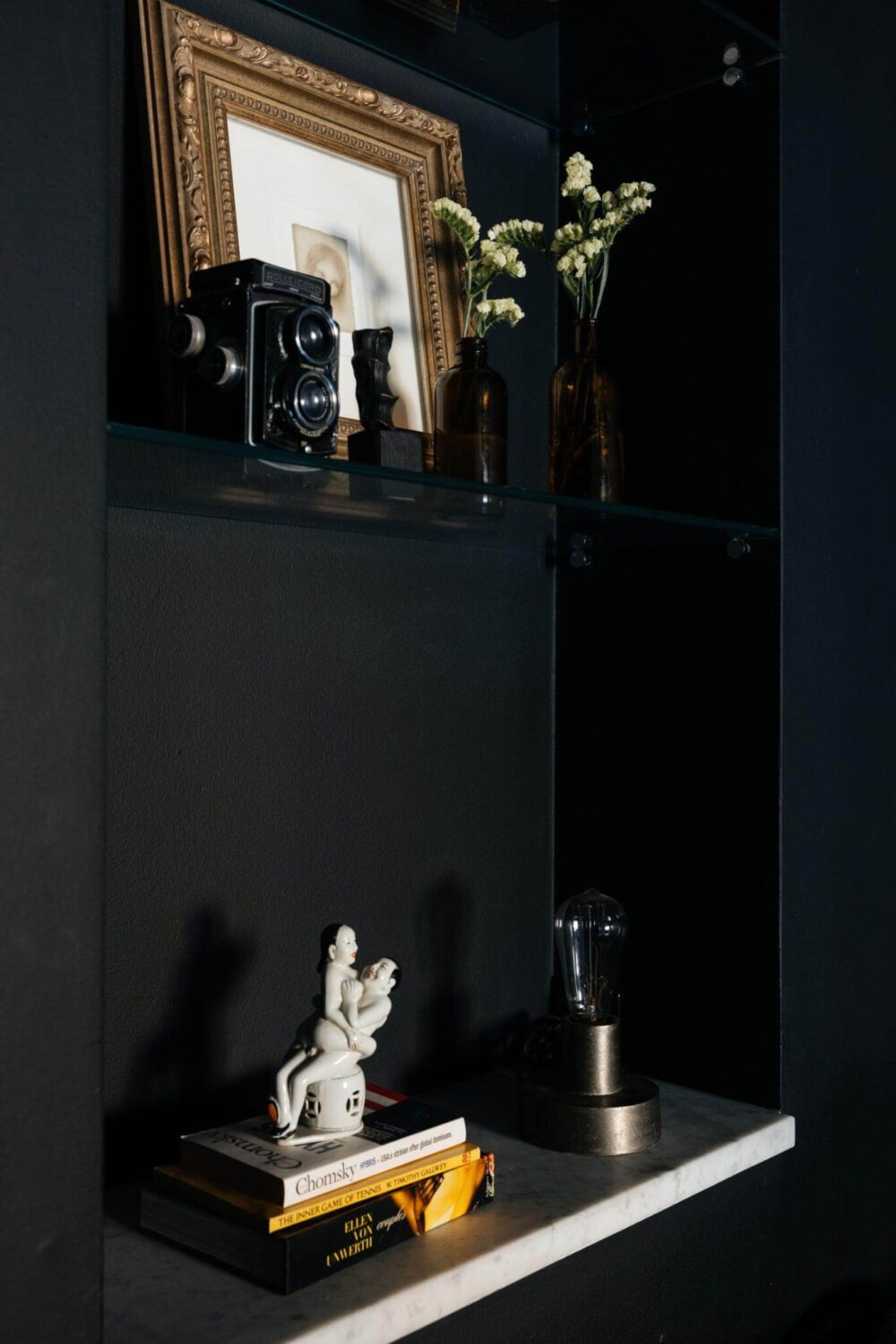 An Industrial Apartment with Black Walls 15 black feature wall