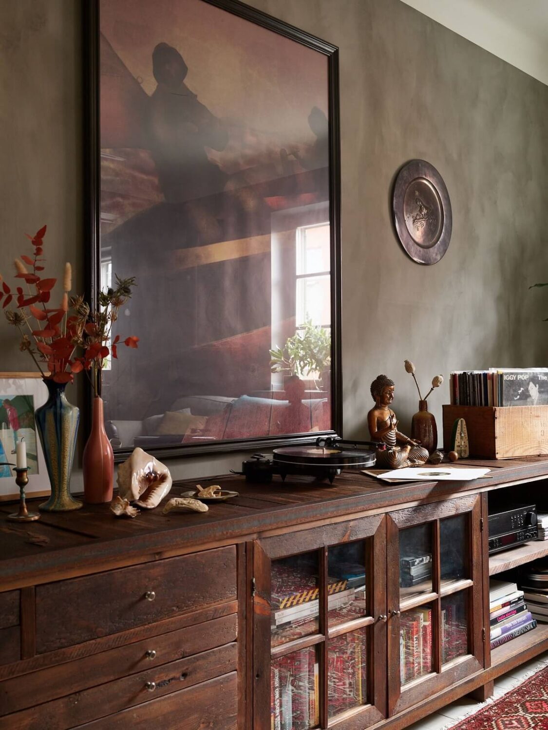 Cozy Vintage Style in a Swedish 1920s Apartment 3 dark wood cabinet detail