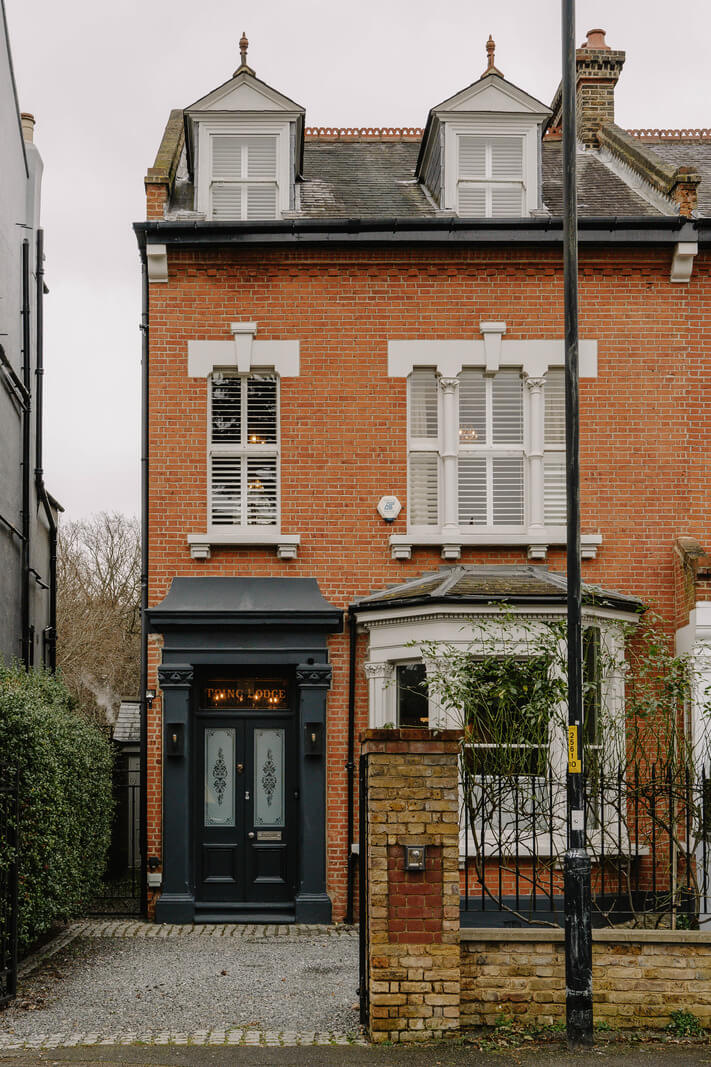 Colorful Walls in an English Victorian Townhouse 26 facade dark gray front door victorian house london nordroom
