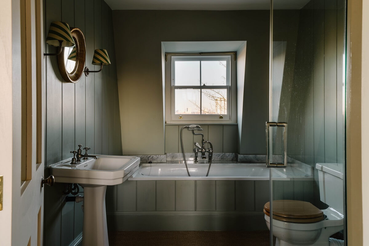 A Restored and Extended London Townhouse 23 gray bedroom