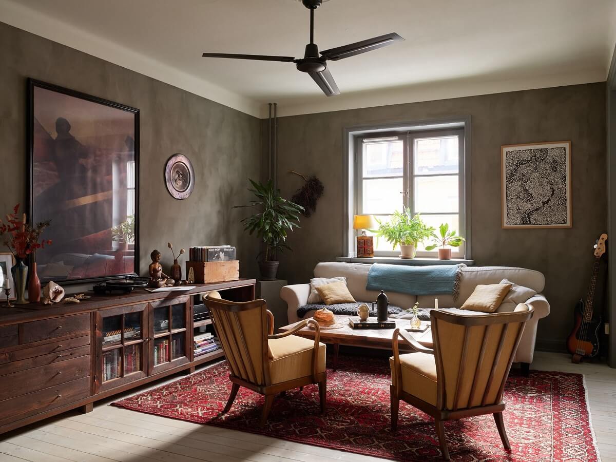 gray vintage living room