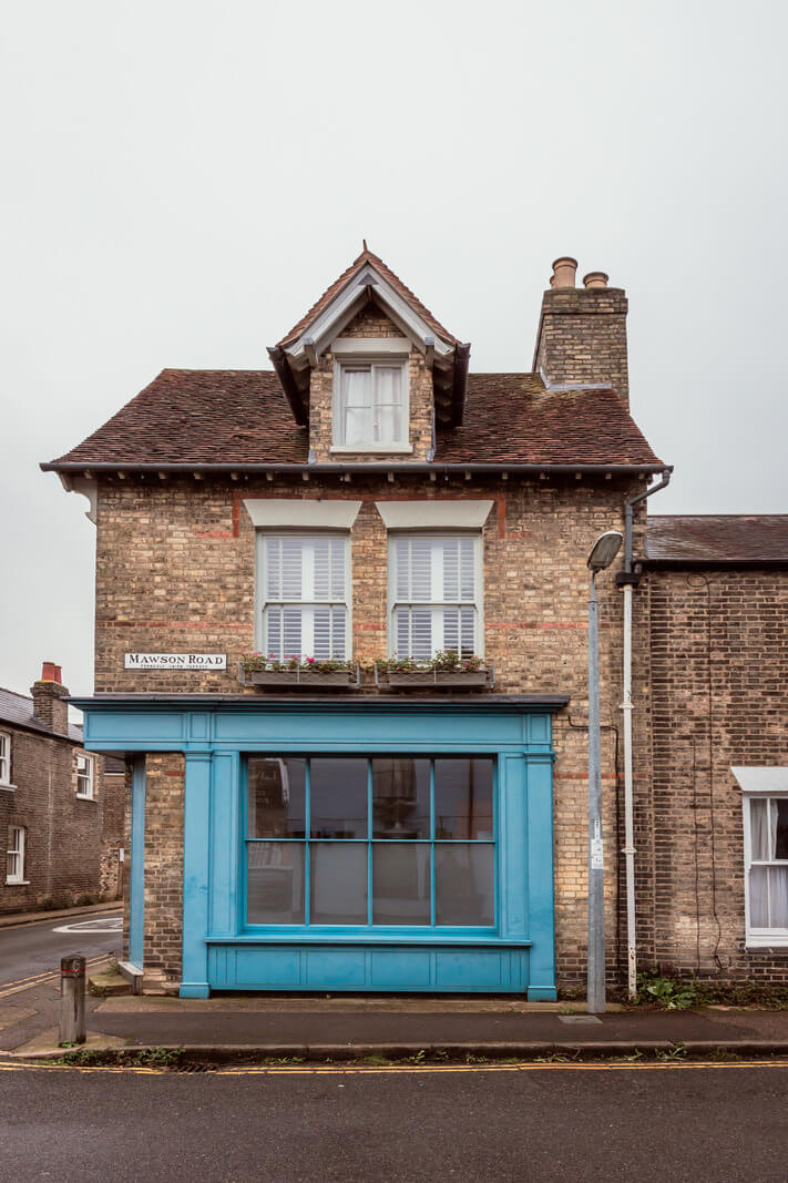 A Home with Cottage Interiors in a Former Cambridge Shop 28 historic shop cambridge blue trimmings