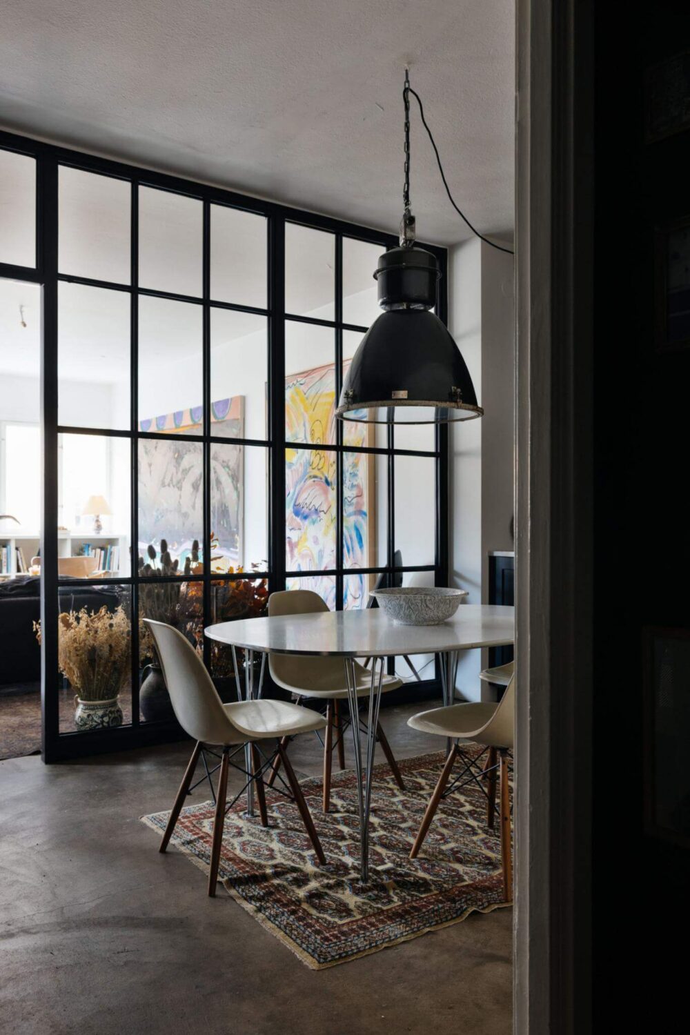 An Industrial Apartment with Black Walls 2 industrial apartment kitchen dining space nordroom