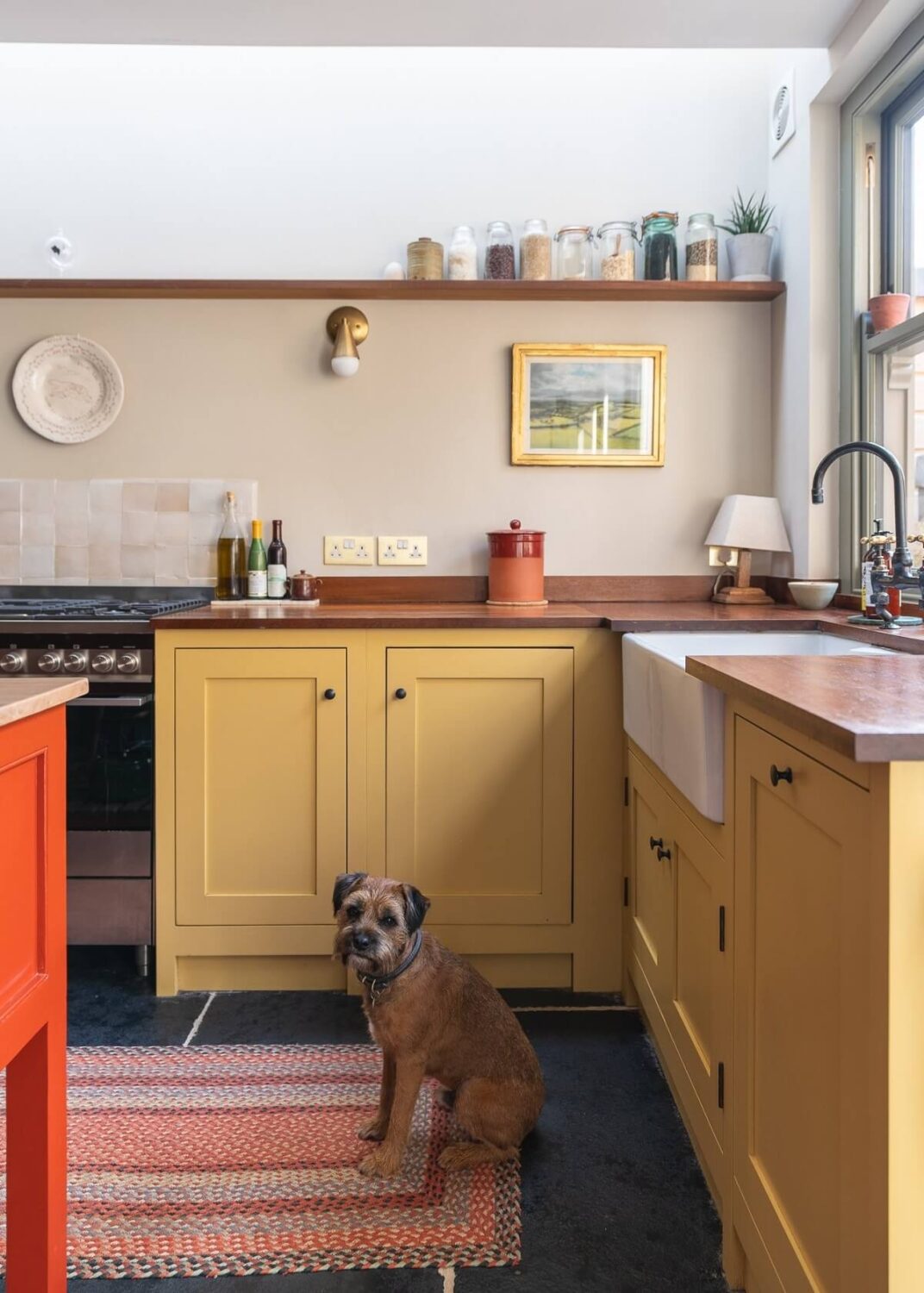 A Colorful Historic Family Home in London 7 kitchen with yellow cupboards
