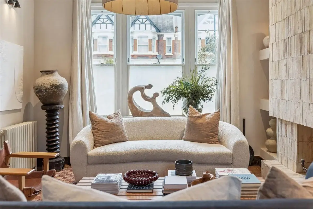 Modern Rustic Interiors in an Edwardian House in London 5 living room
