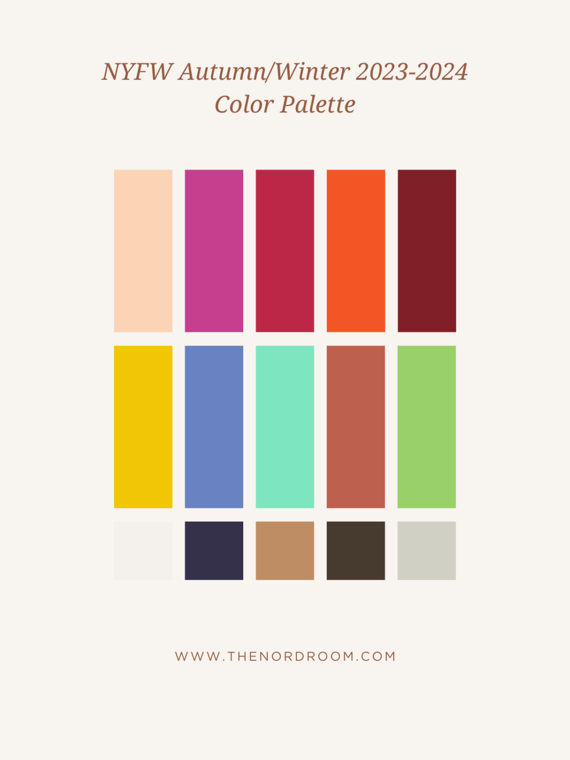 Color of the Year 2025 Prediction (with Color Palettes) 8 new-york-fashion-week-autumn-winter-2023-2024-color-palette-nordroom