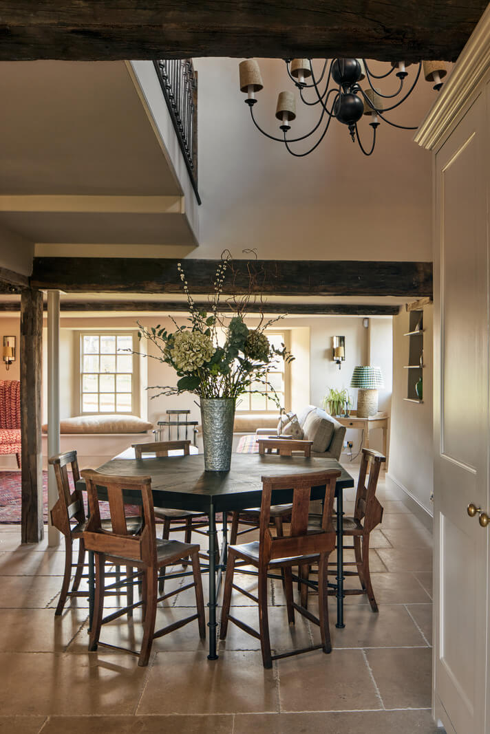 A Historic English Country House with Restored Interiors 5 round kitchen dining table