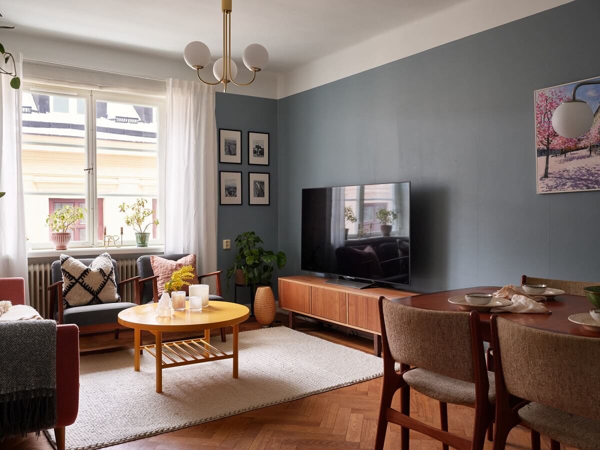 Green Tones in a Renovated Stockholm Duplex Apartment 1 scandi living room