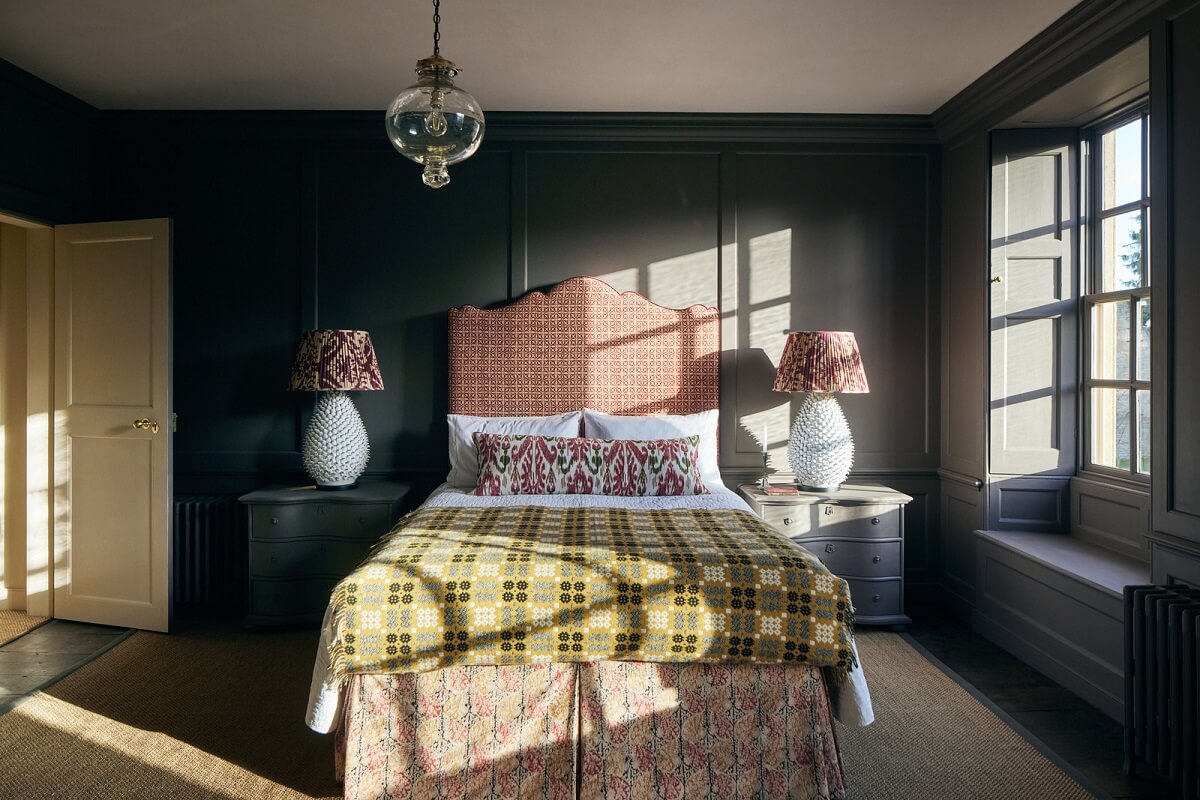 A Historic English Country House with Restored Interiors 19 wooden panels bedroom nordroom