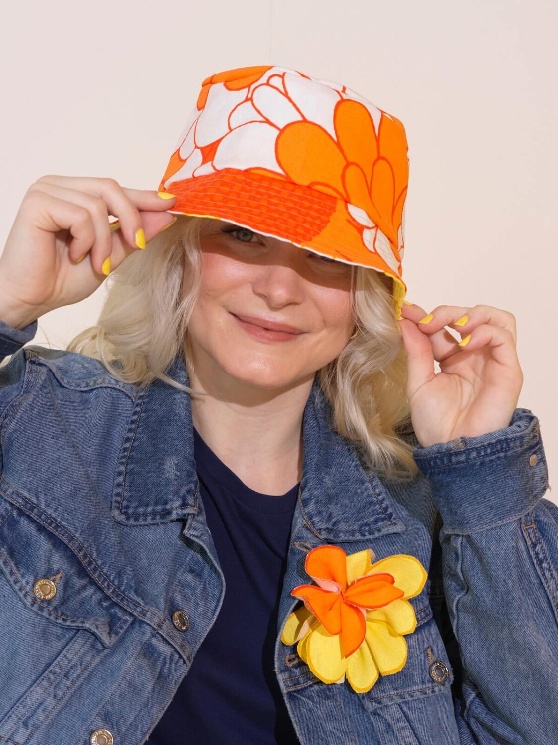 IKEA Nytillverkad Part 4: 60s and 70s Flower Power Designs 14 IKEA_SANDETERNELL_fabric turned into hat