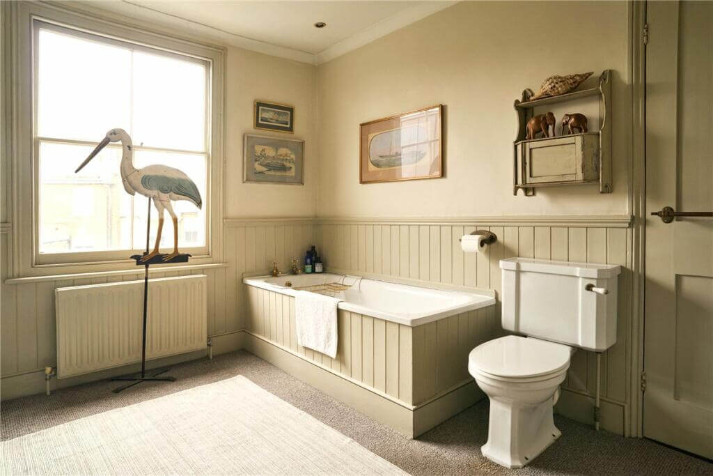 A Warm Muted Color Palette in a Victorian House 30 beige bathroom