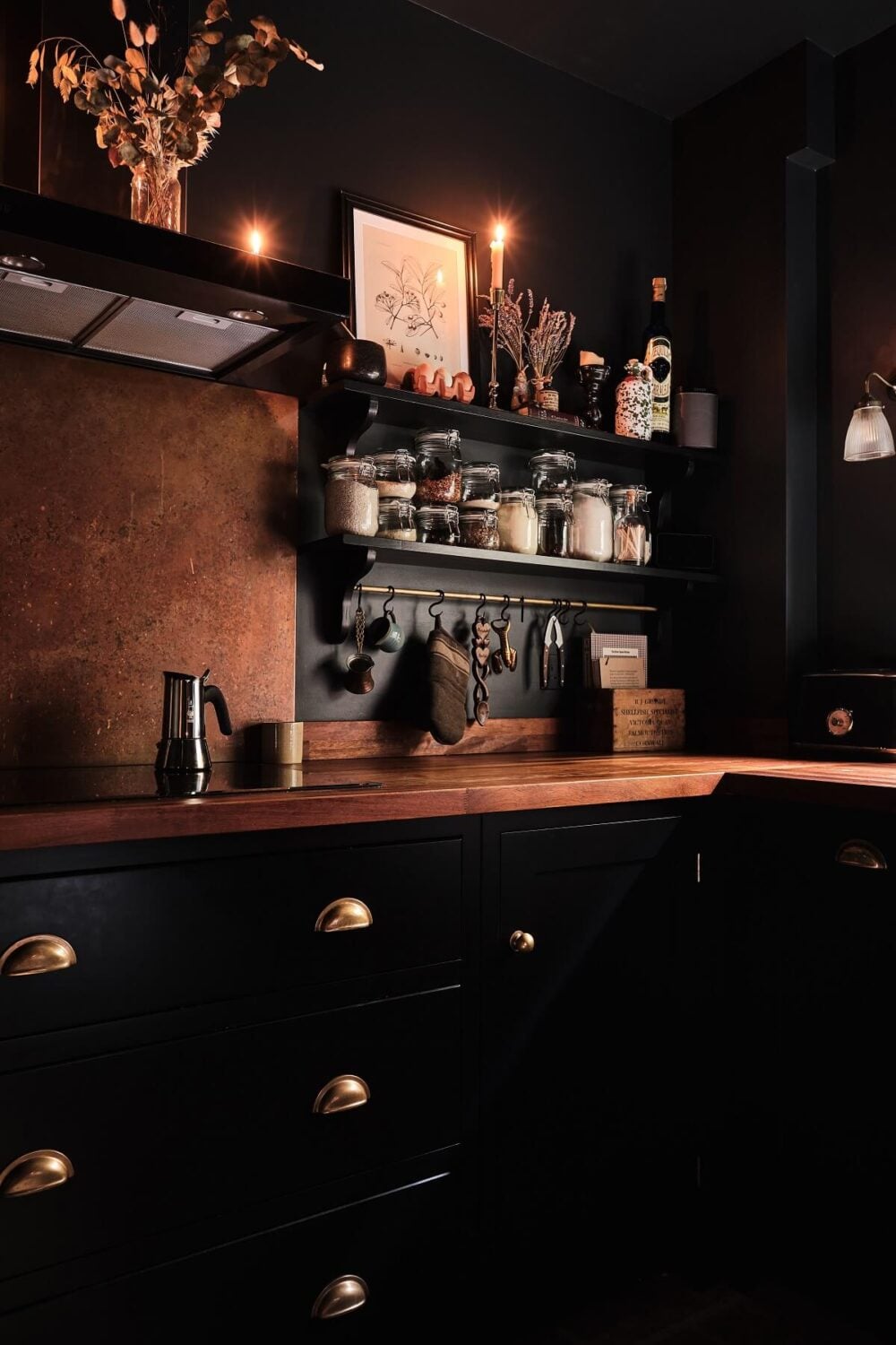 A London Warehouse Conversion with a Black deVOL Kitchen 11 black devol kitchen with shelves nordroom
