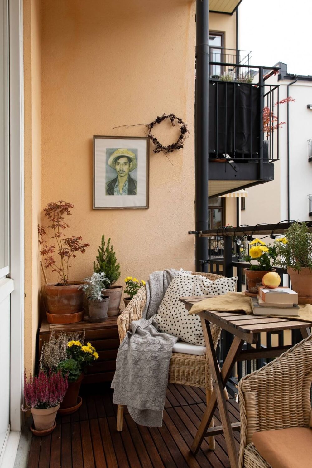 A Light Colored Swedish Apartment 5 courtyard balcony
