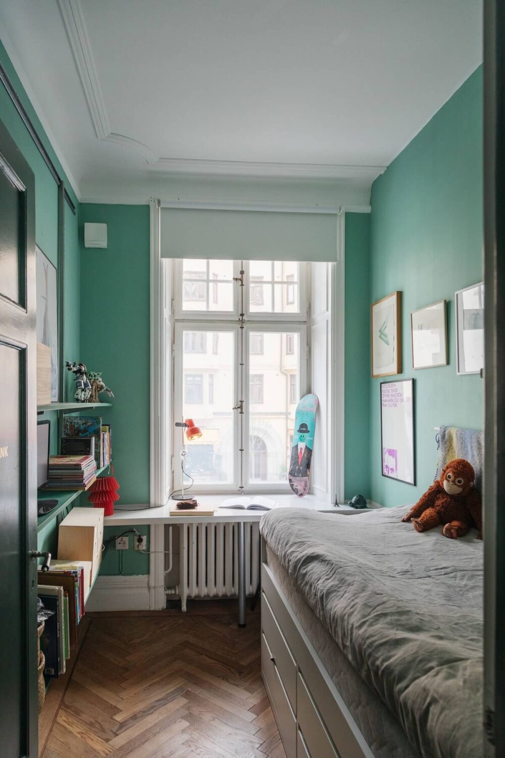 Moody Rooms in a Grand Stockholm Apartment 22 green kids bedroom