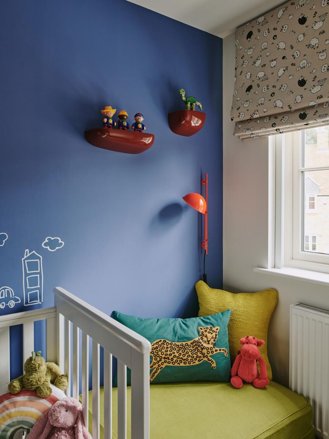 Persian and British Influences in a Cotswolds Family Home 19 kids-room-pitch-blue-farrow-ball-paint-nordroom