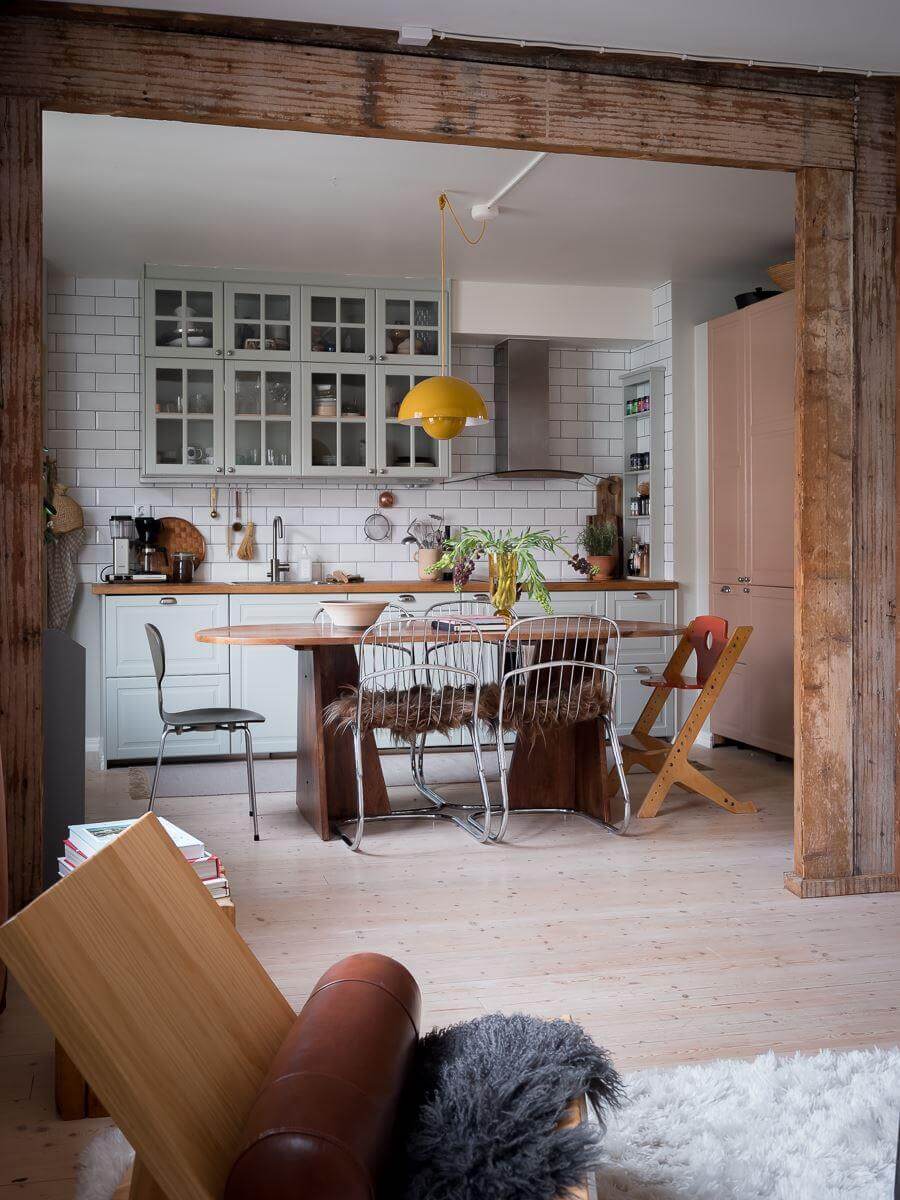 A Beautiful Color Palette in a Scandinavian Family Apartment 20 kitchen