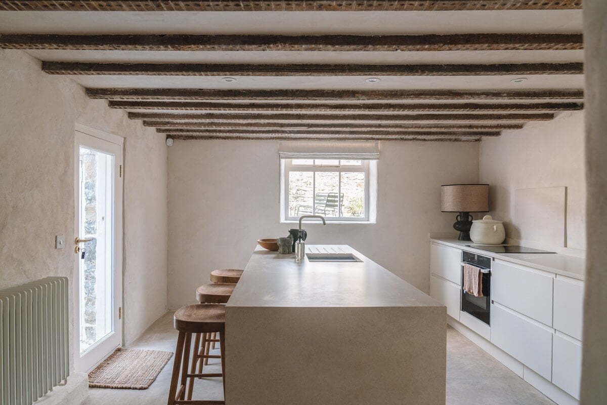 Contemporary Interiors in a Historic English House 10 kitchen island with bar seating