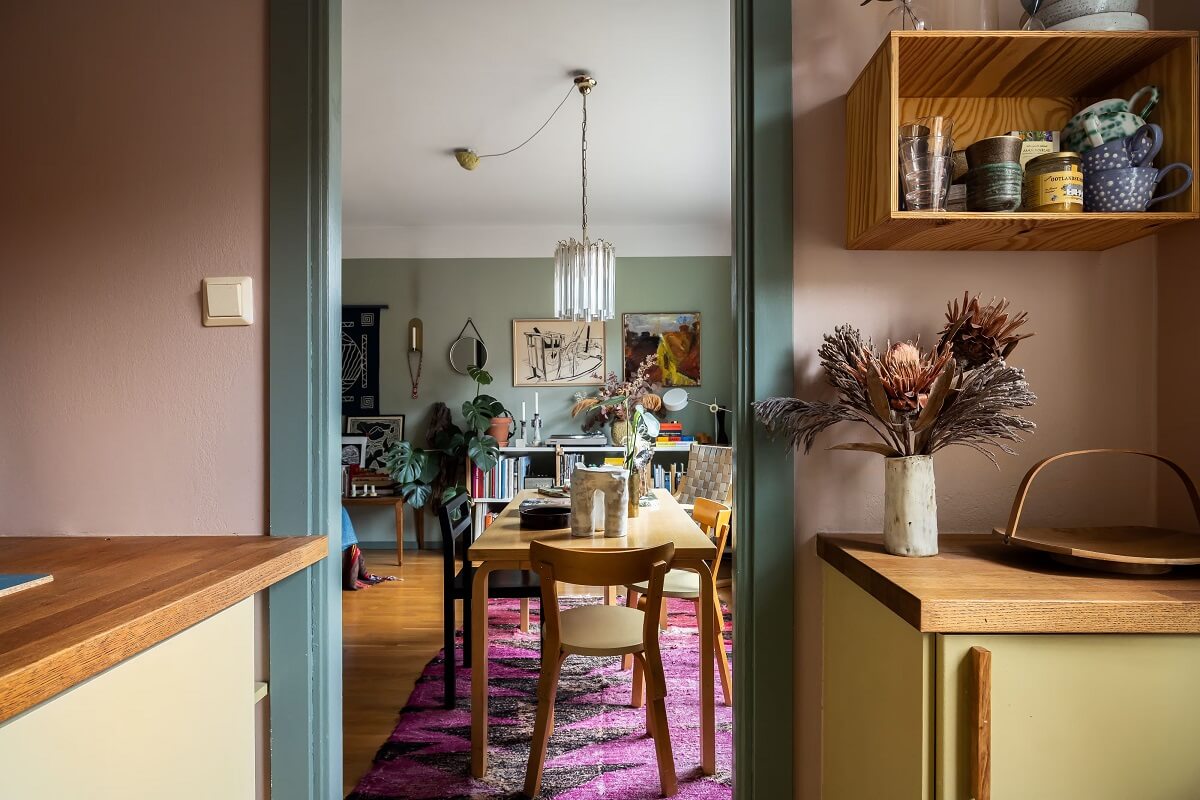 A Cozy Studio Apartment with a Yellow Kitchen 17 kitchen studio apartment