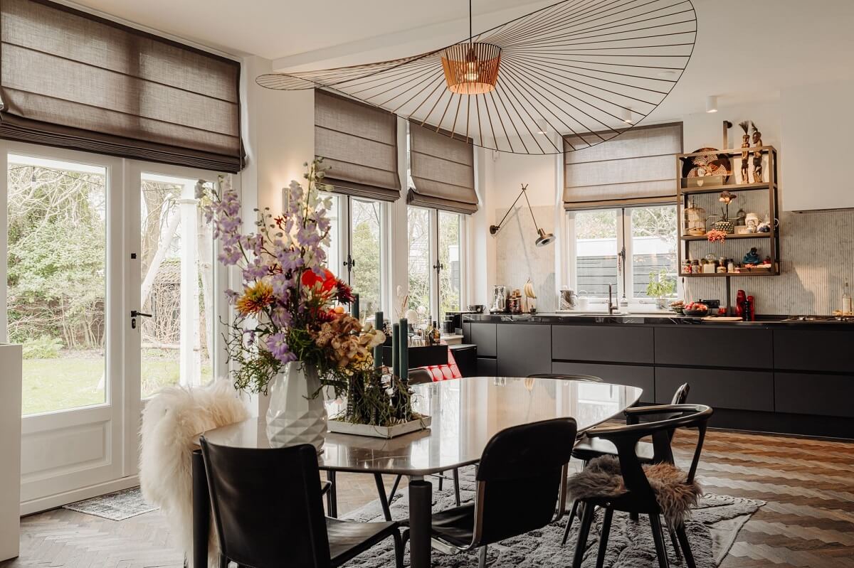 A Beautifully Renovated Dike House in The Netherlands 13 large kitchen and dining room