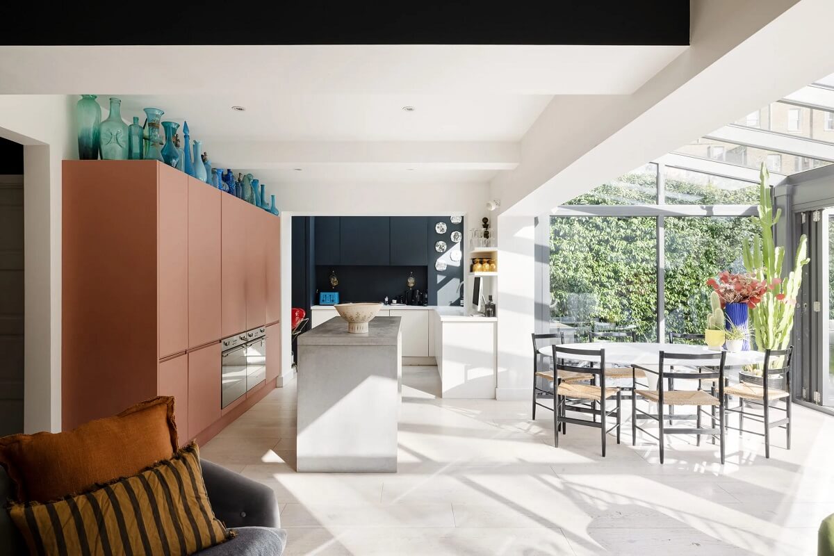 A Modern Apartment with Skylights in a Historic Building 2 modern open plan kitchen living space