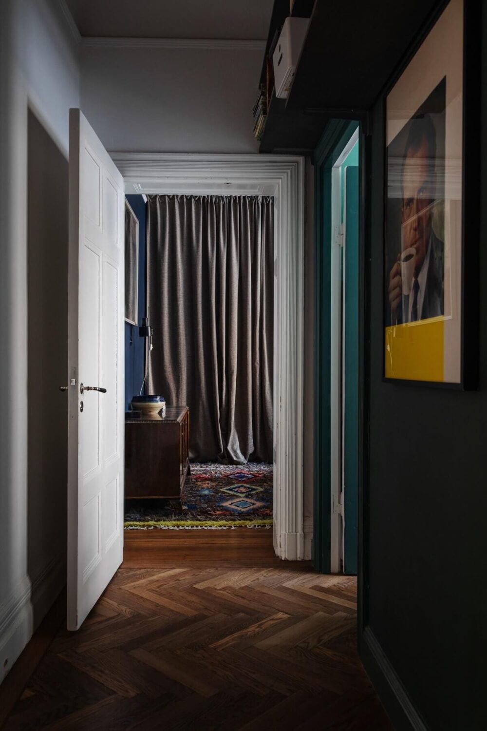 Moody Rooms in a Grand Stockholm Apartment 23 moody hallway