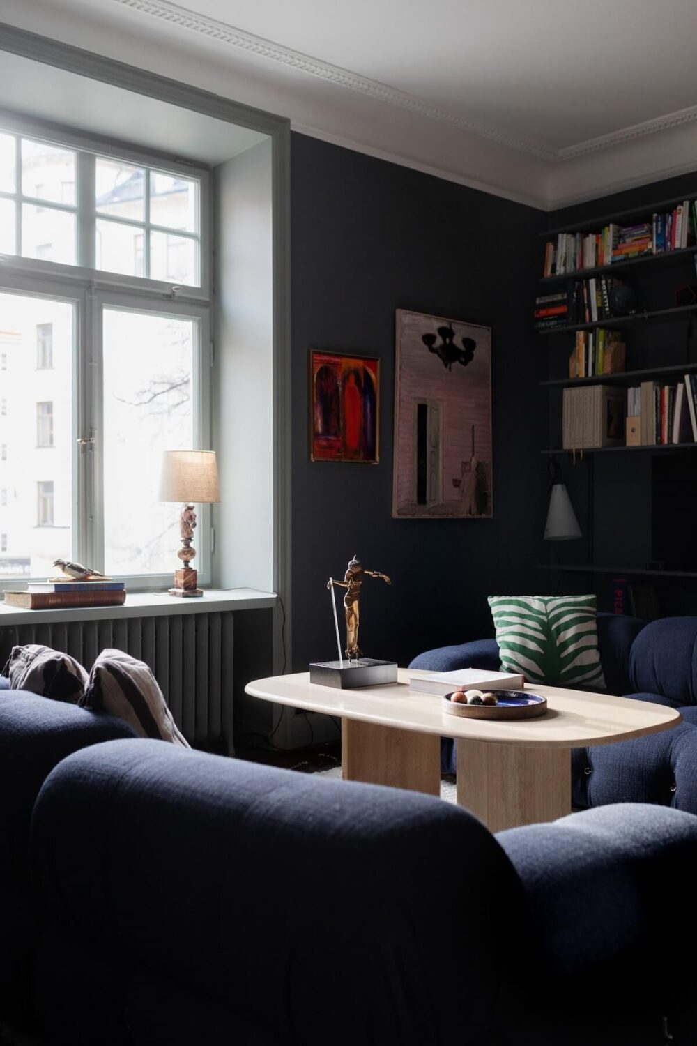 Moody Rooms in a Grand Stockholm Apartment 6 moody sitting room detail