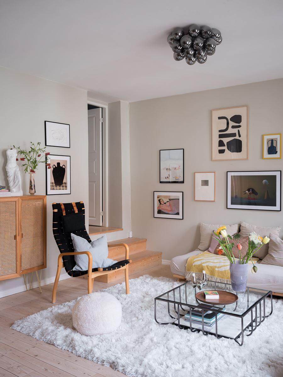 A Beautiful Color Palette in a Scandinavian Family Apartment 17 nordic living room