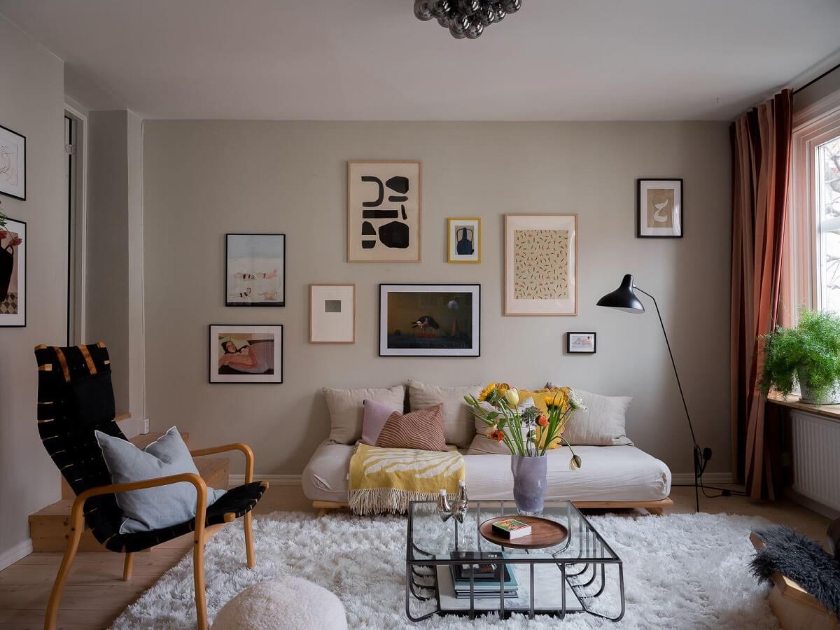 A Beautiful Color Palette in a Scandinavian Family Apartment 14 scandinavian living room