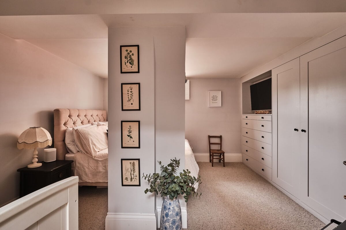 A London Warehouse Conversion with a Black deVOL Kitchen 18 serene bedroom with built in wardrobes