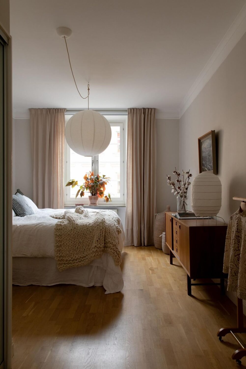 A Light Colored Swedish Apartment 8 serene bedroom with light gray walls