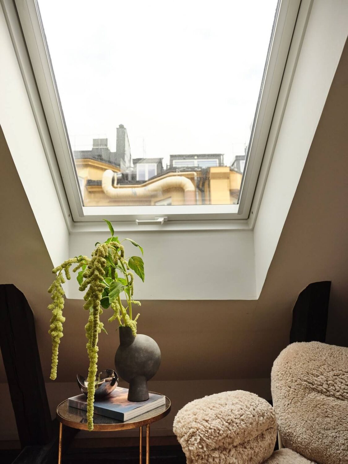 A Light Filled Duplex Apartment in Sweden 23 skylight