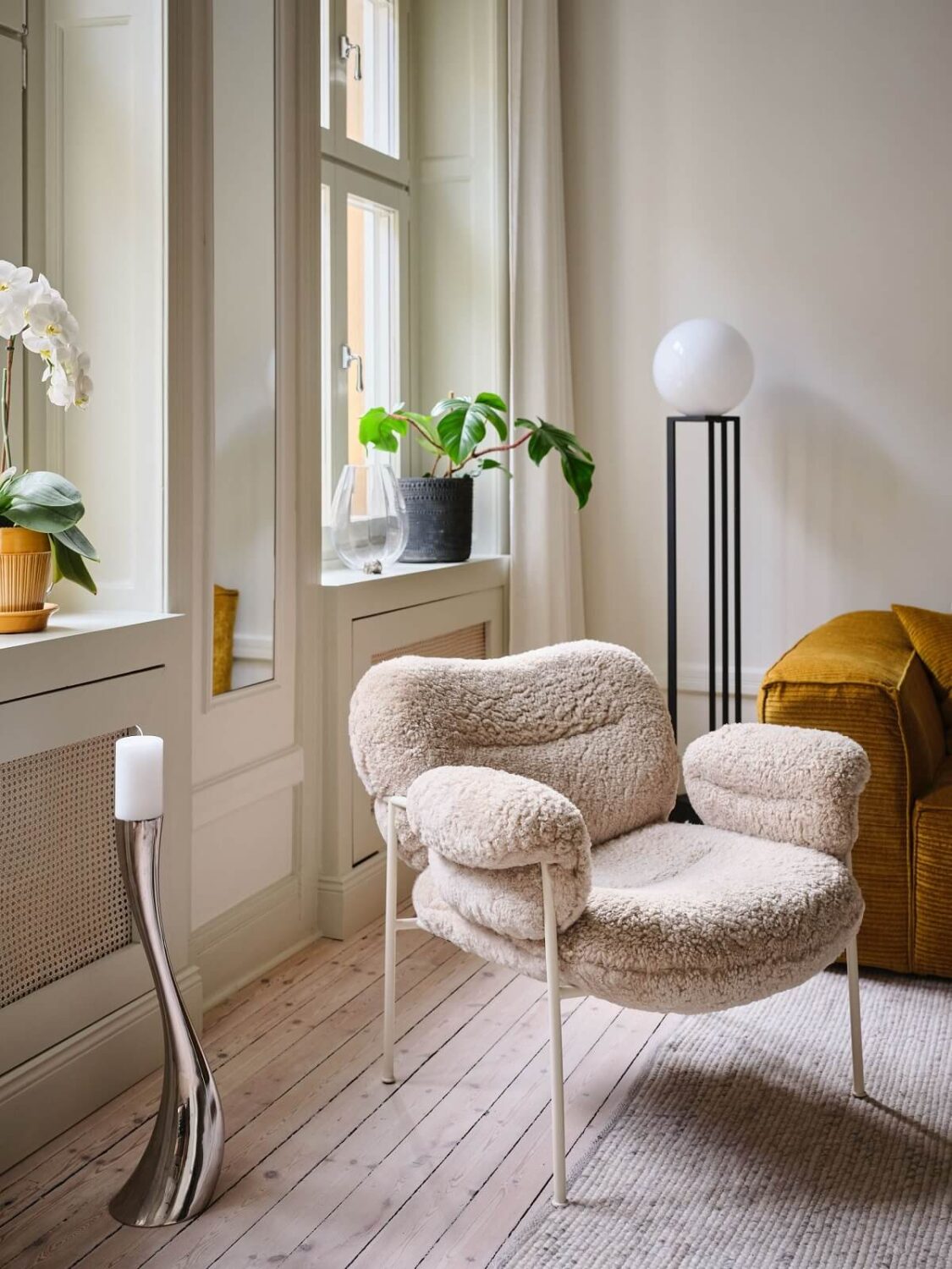 A Light Filled Duplex Apartment in Sweden 10 teddybear chair