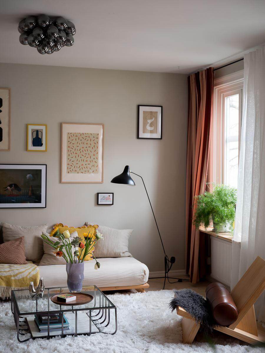 A Beautiful Color Palette in a Scandinavian Family Apartment 16 wooden accent chair
