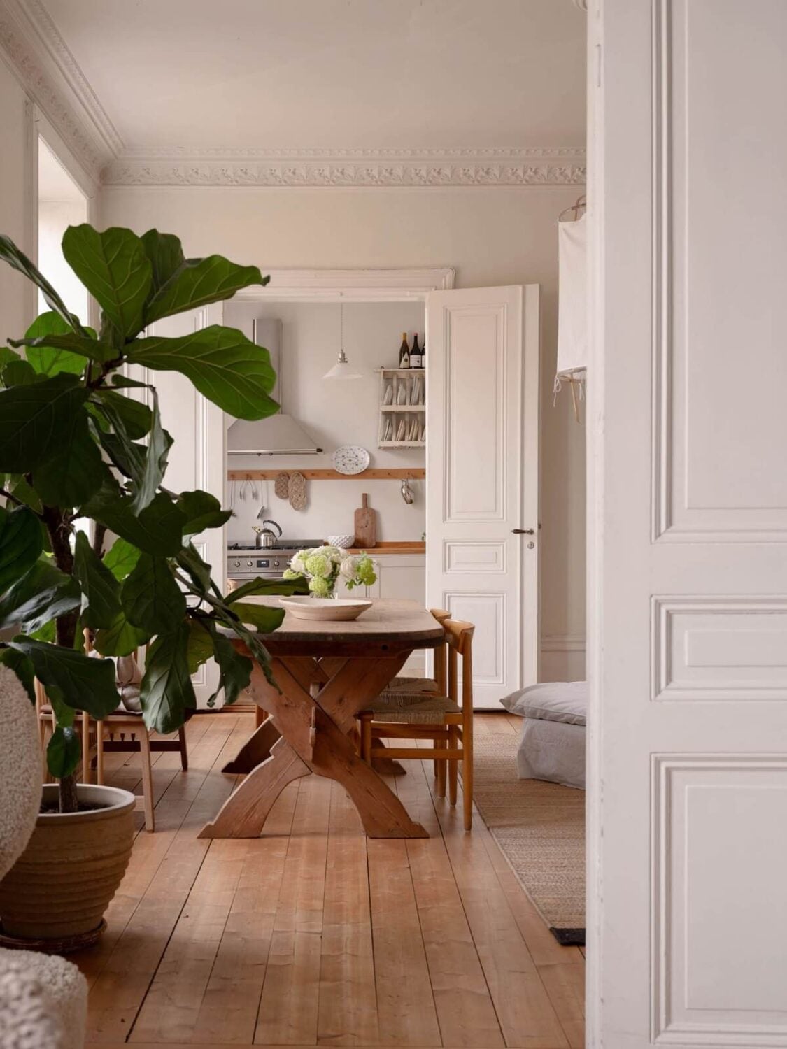 Elsa Billgren's Serene Stockholm Apartment is For Sale 6 wooden floor in serene scandi apartment