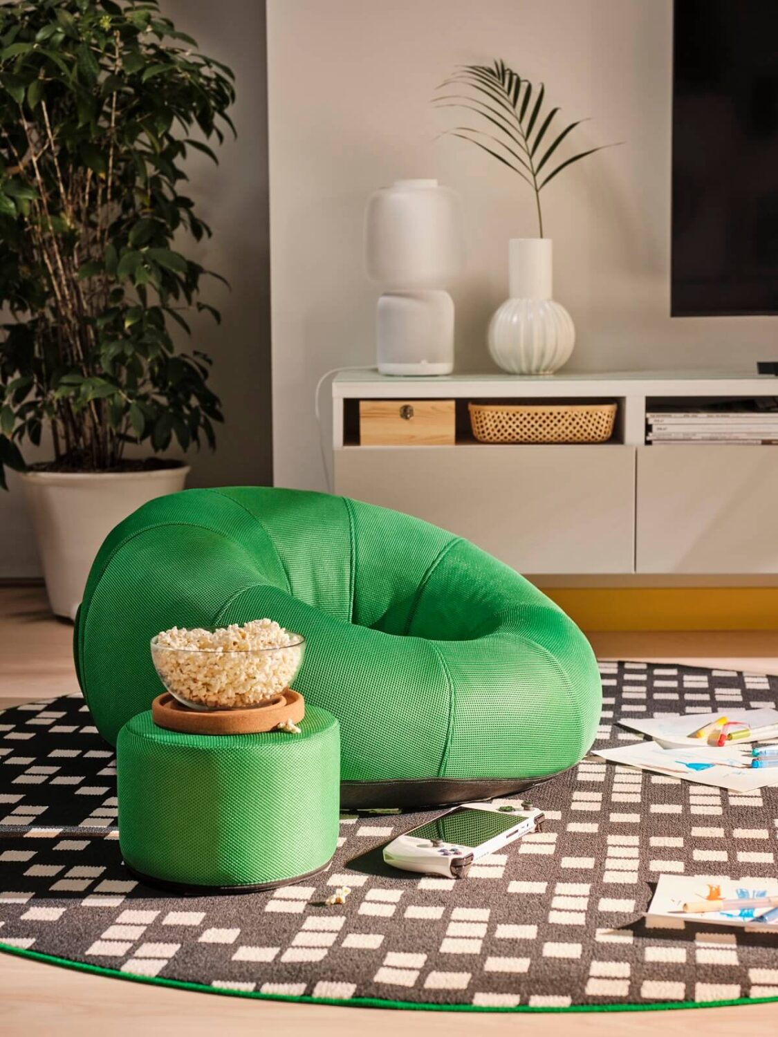 IKEA BRÄNNBOLL: A New Gaming Collection with Colorful Products 8 IKEA-BRANNBOLL-chair-with-stool