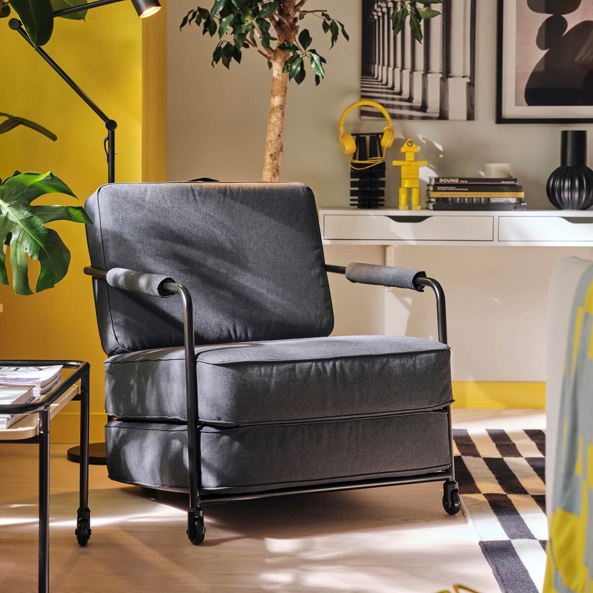 IKEA BRÄNNBOLL: A New Gaming Collection with Colorful Products 4 IKEA-BRANNBOLL-gray-lounge-chair-nordroom