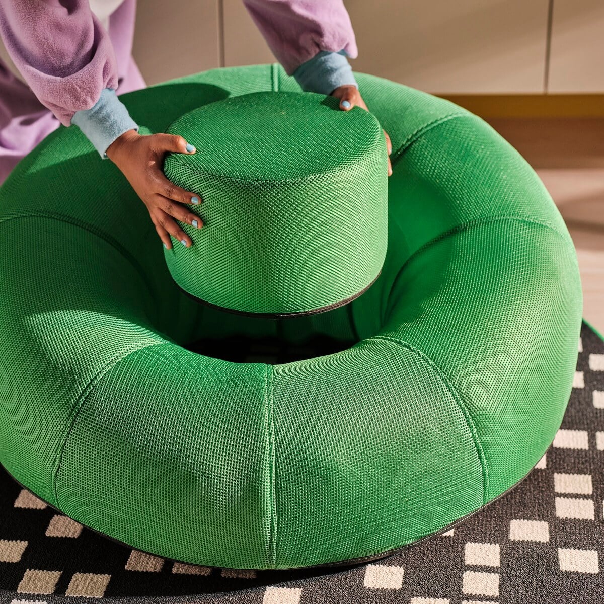 IKEA BRÄNNBOLL: A New Gaming Collection with Colorful Products 9 IKEA-BRANNBOLL-green-chair-with-stool-nordroom