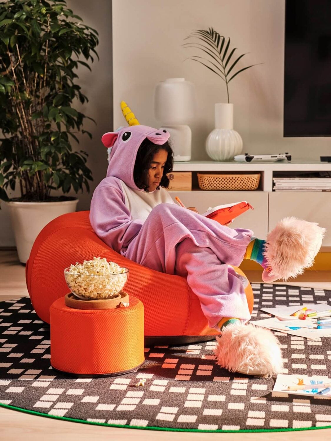 IKEA BRÄNNBOLL: A New Gaming Collection with Colorful Products 11 IKEA-BRANNBOLL-orange-chair