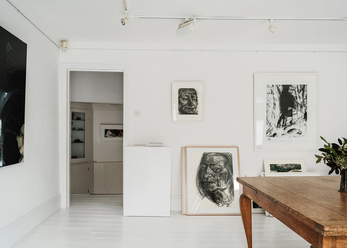 A Coastal White Painter's Home with Reclaimed Features in Cornwall 21 all white gallery space