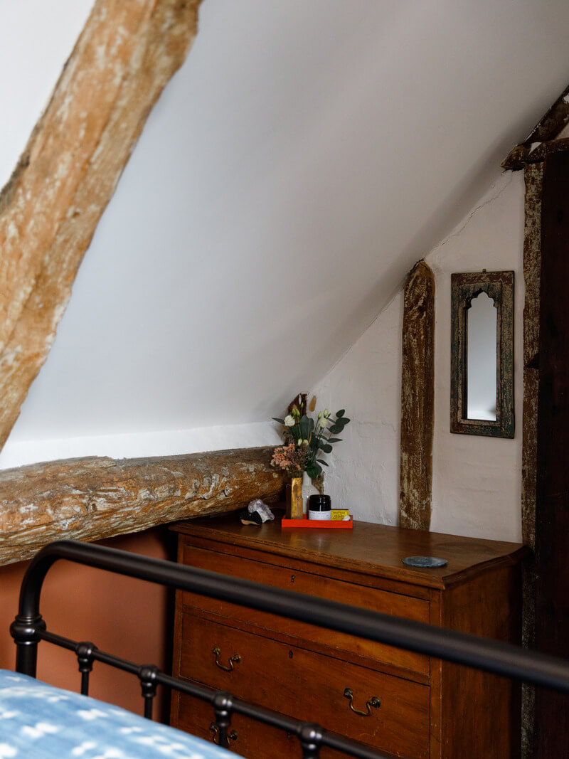 A Charming English Cottage Filled with Historic Character 20 attic bedroom dresser