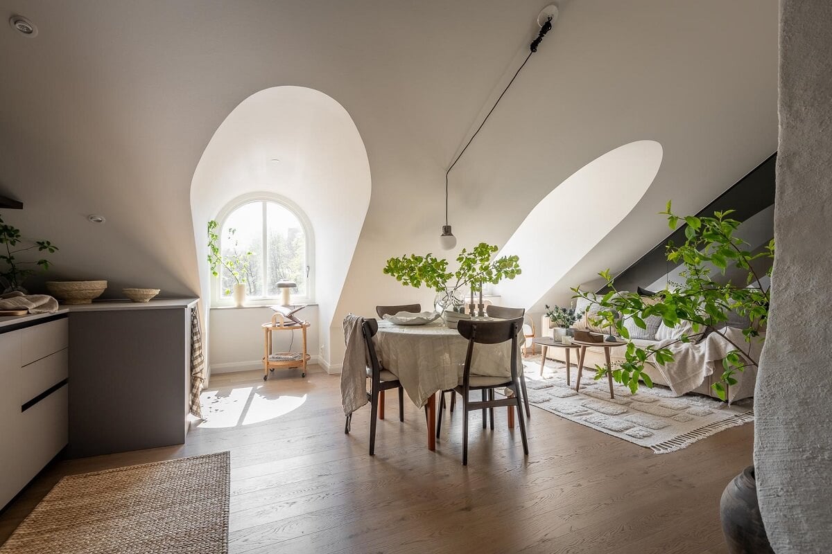An Attic Studio Apartment with a Glass Room Divider 9 attic studio apartment