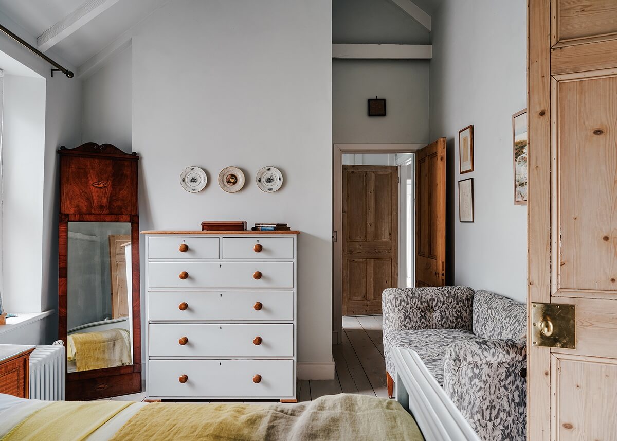 A Coastal White Painter's Home with Reclaimed Features in Cornwall 12 bedroom light gray walls